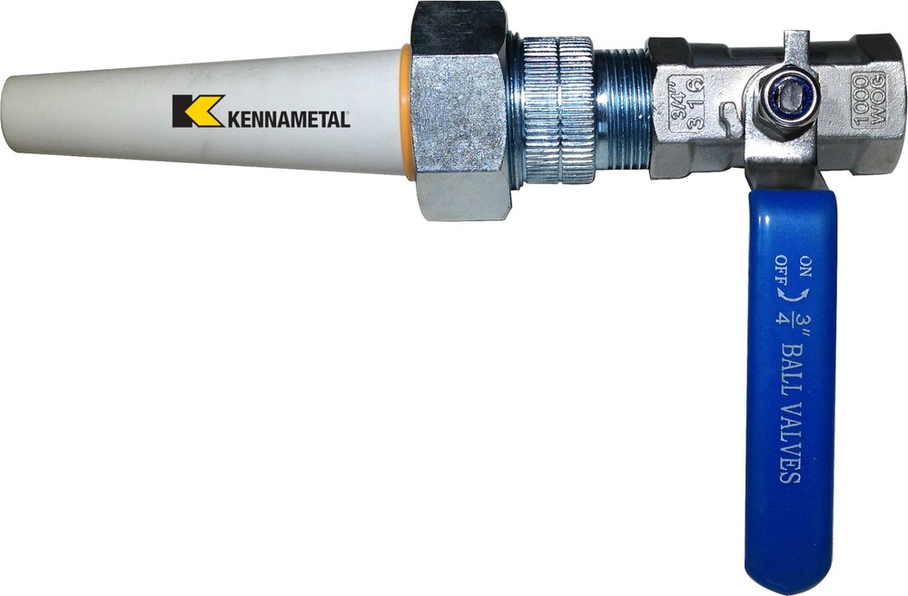 Large Ceramic Sandblaster Nozzle Assembly: C1 Nozzle Tip, Ball Valve & Holder