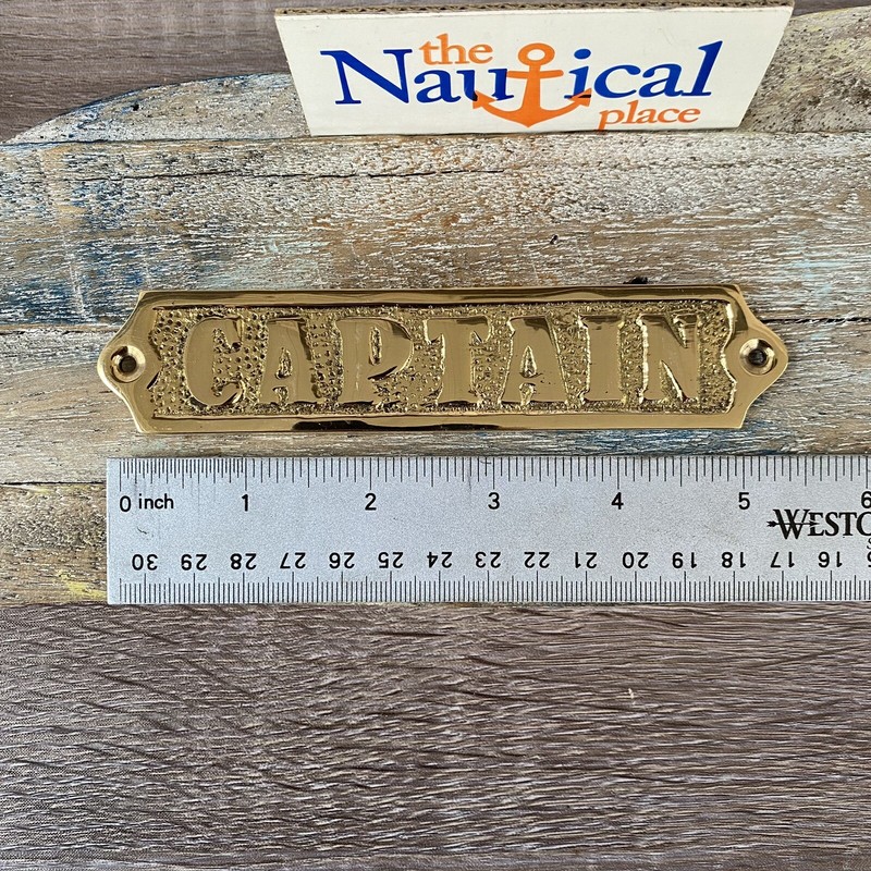 Solid Brass "Captain" Door Sign - Captain's Quarters - Nautical Wall Decor gallery