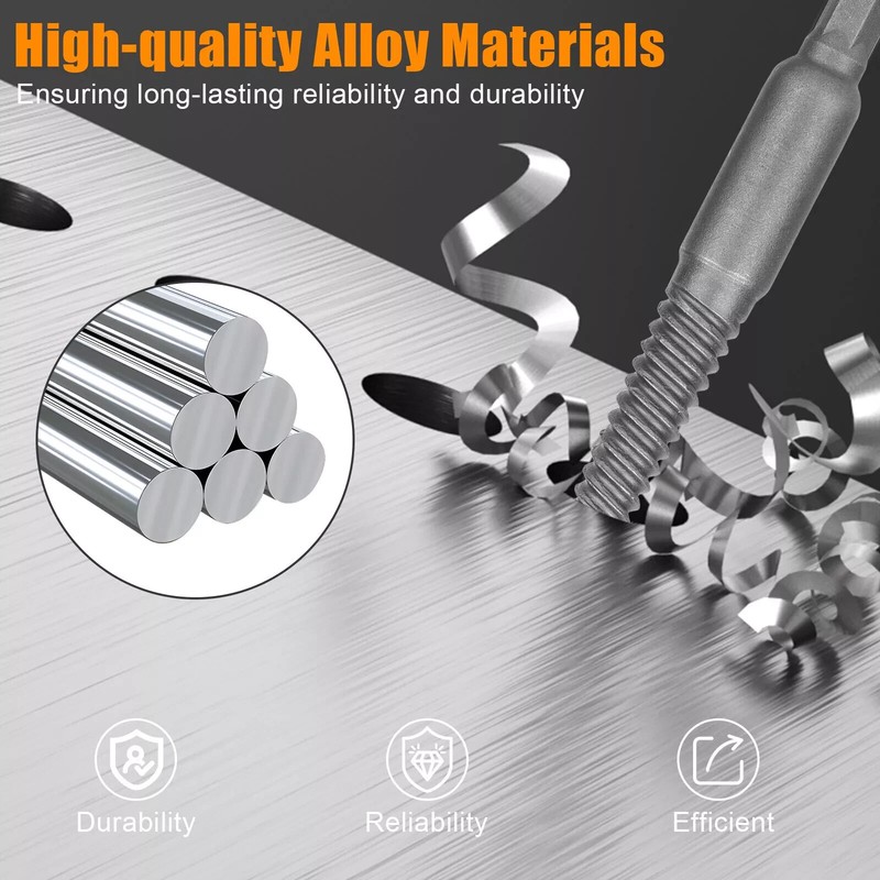 12Pcs Stud Screw Extractor Remover 1/4 Inch Hex Shank Damaged Bolt Easy Out Sets gallery