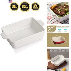 Ceramic Baking Dish, Rectangular Small Baking Pan with Double Handles, 20 Oz …
