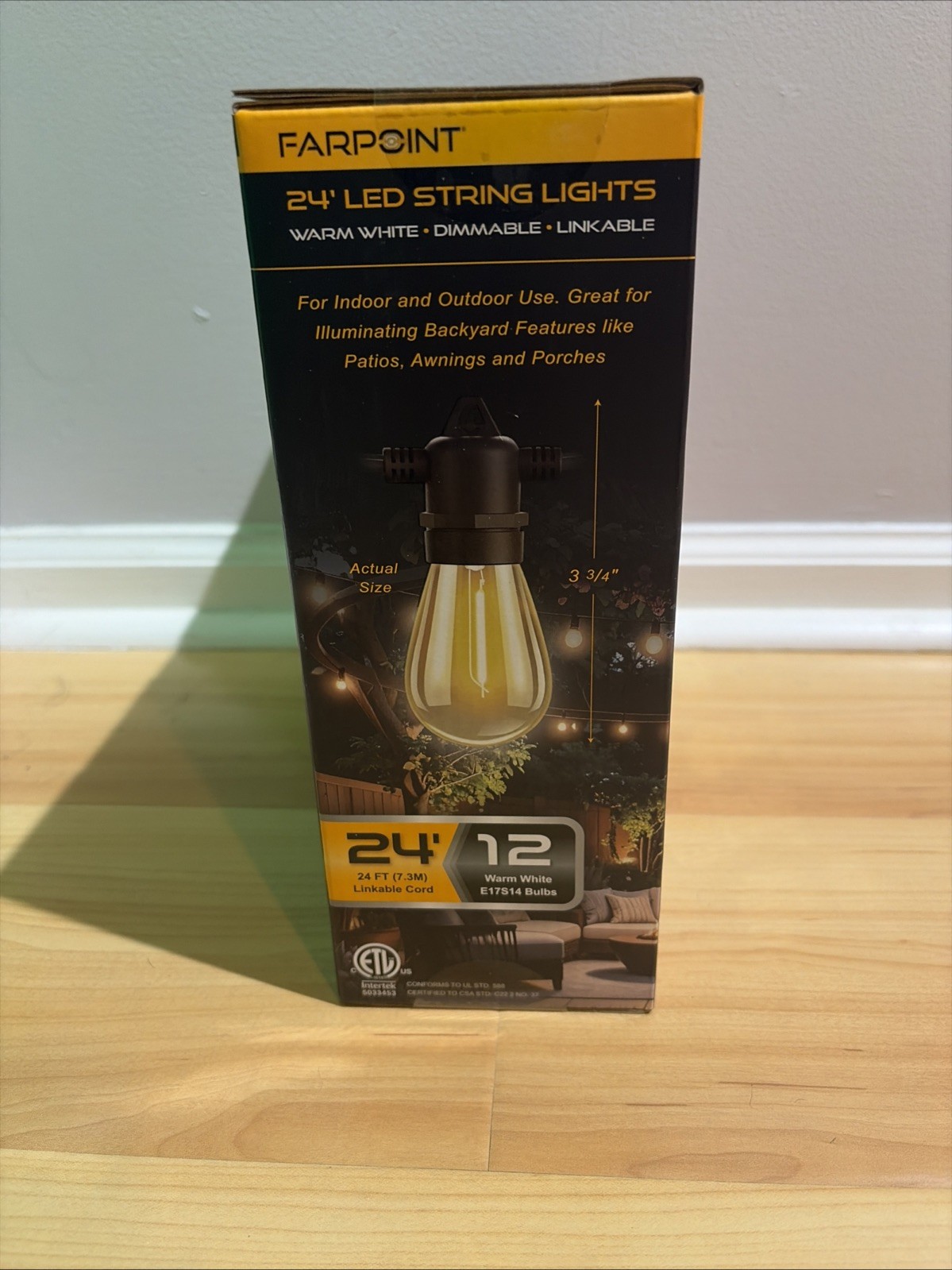 FARPOINT 24' LED STRING LIGHTS WARM WHITE • DIMMABLE, Brand New & Sealed !!!!!! gallery