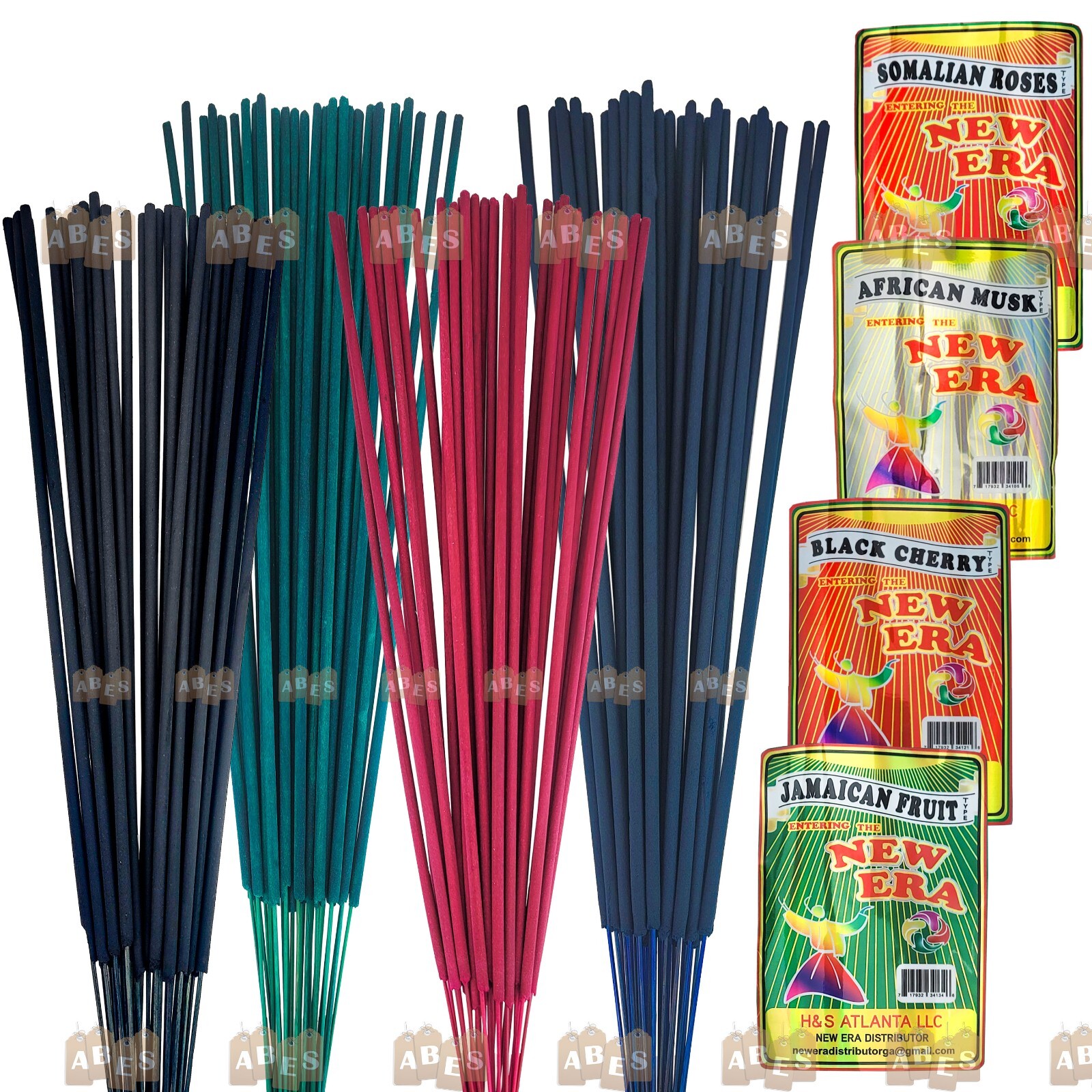 New Era JUMBO 19" Incense Sticks, Hand-Dipped, ~30 Stick Packs, BULK DISCOUNT gallery