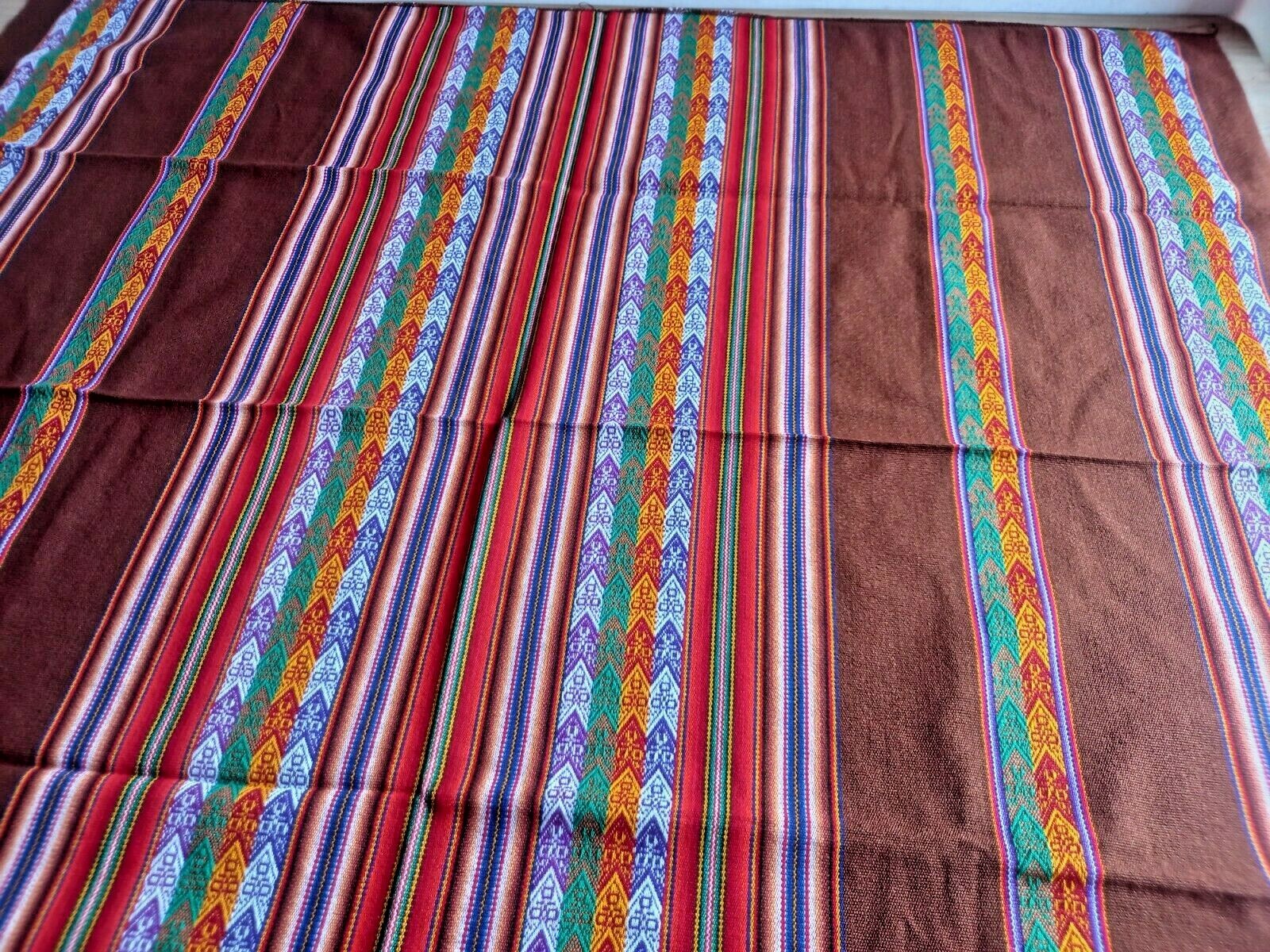 Peruvian tipicaly aguayo blanket with andean design - tablecloths gallery
