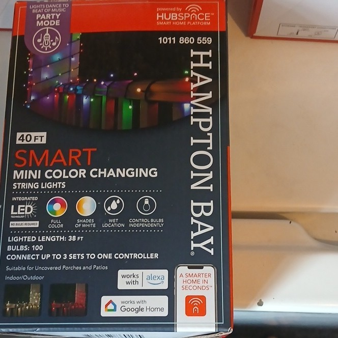 Hampton Bay 40 ft Smart Mini Color Changing LED String Lights, App Control gallery
