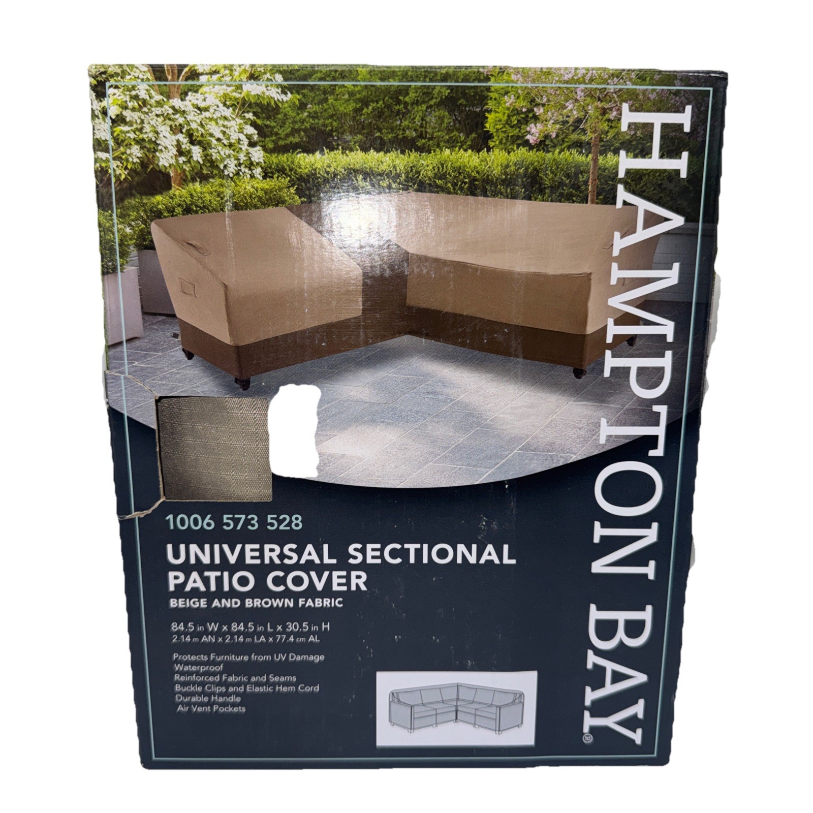Hampton Bay Universal Sectional Patio Cover Beige/Brown 1006 573 528 gallery
