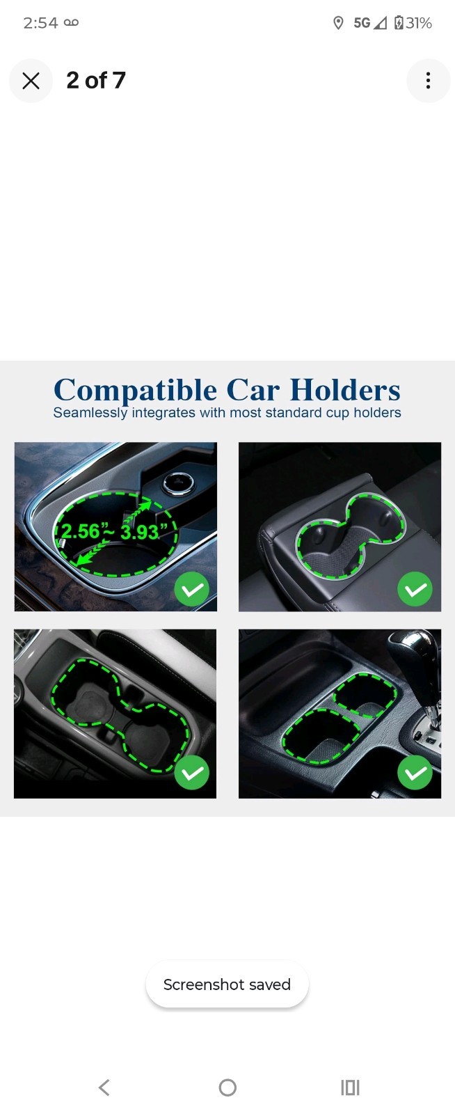 2Pack Car Cup Holder Expander, Cup Holder Extender Adapter with Expandable Arm a gallery