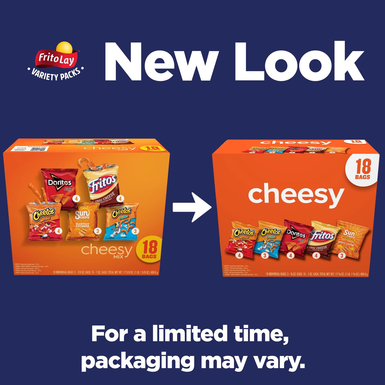 Frito-Lay Cheesy Snack Chips Variety Pack, 18 Count Multipack Box New gallery