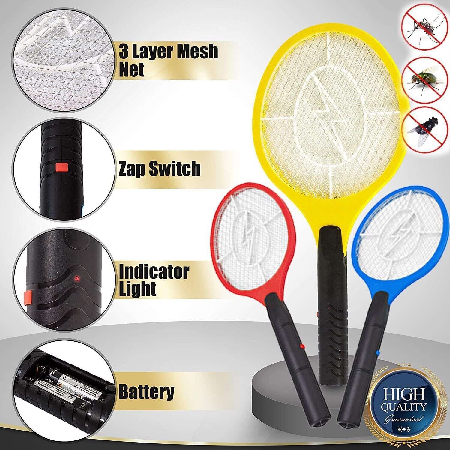 Bug Zapper Racket Fly Swatter Mosquito Bat Wasp Electric Insect Pest Killer Trap gallery