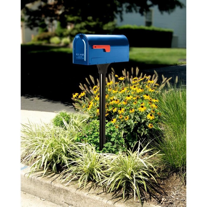 Architectural Mailboxes MB1 Blue, Medium, Steel, Post Mount Mailbox gallery