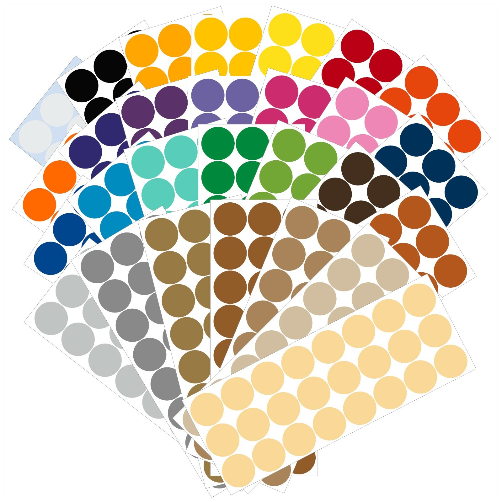 Color Coding Dot Labels, 1 inch Round Stickers, 24 pack, Permanent Outdoor Vinyl gallery