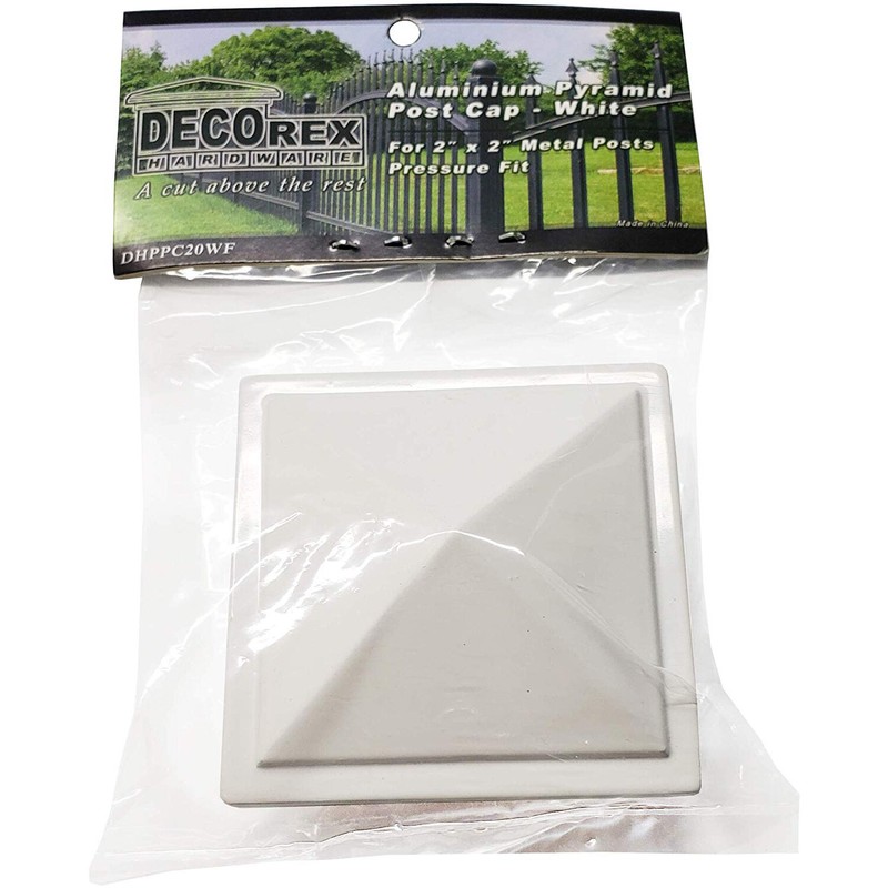 2" x 2" Aluminium Pyramid Post Cap for Metal Posts - Pressure Fit - White gallery