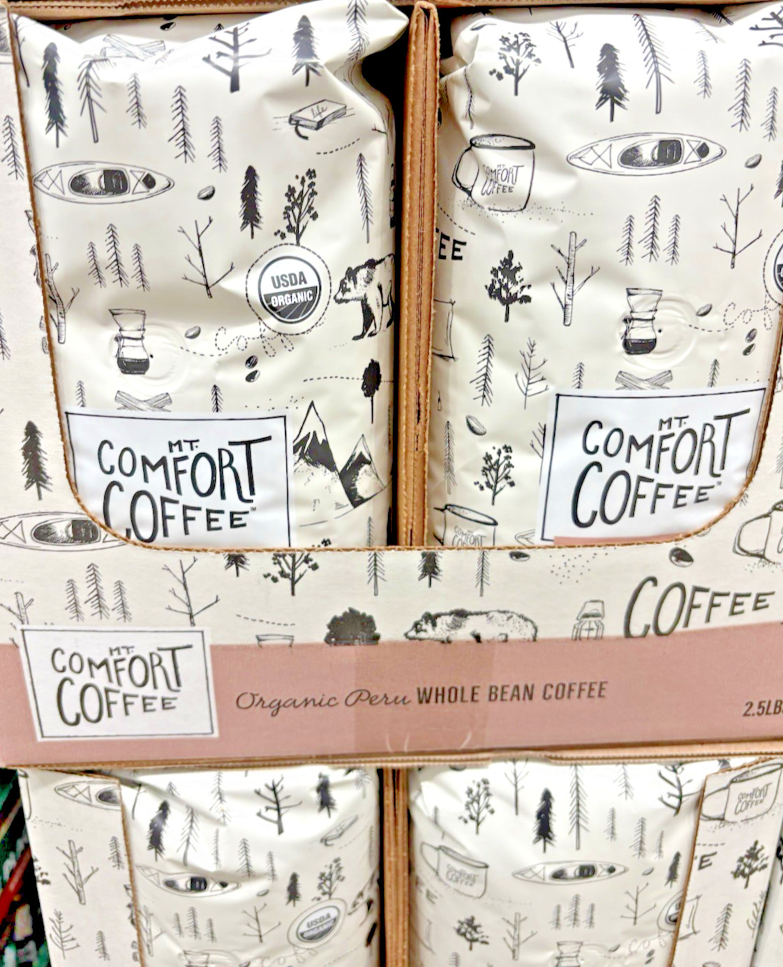 2 Pack Mt. Comfort Organic Peru Medium Roast Whole Bean Coffee 2.5lb Bags Fresh gallery