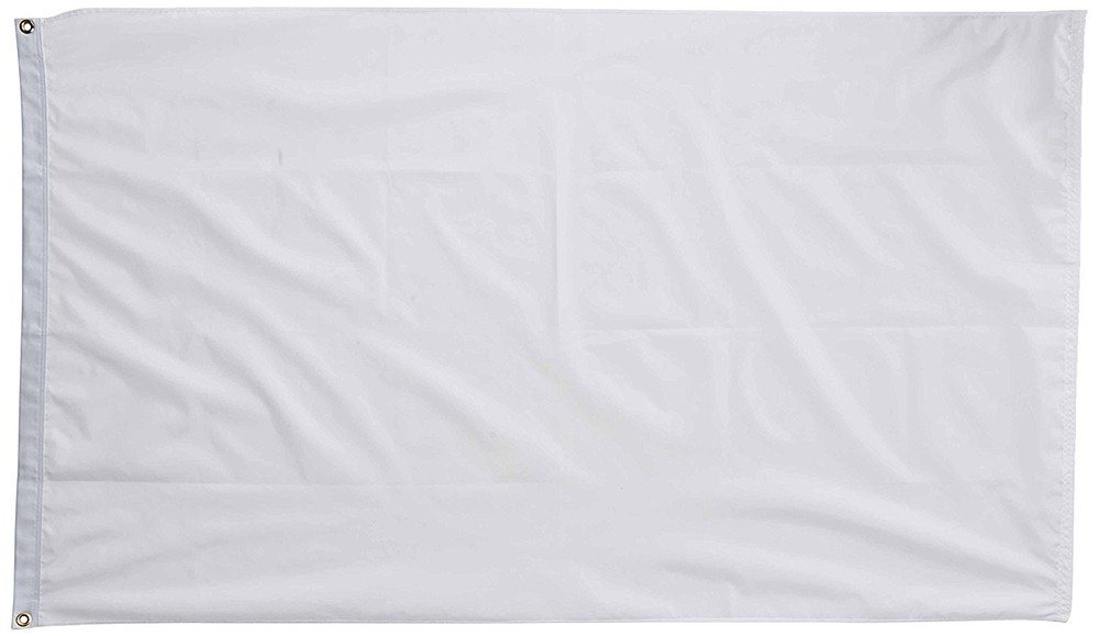 3x5 Solid Plain White Printed Nylon Flag 3'x5' Advertising Banner grommets