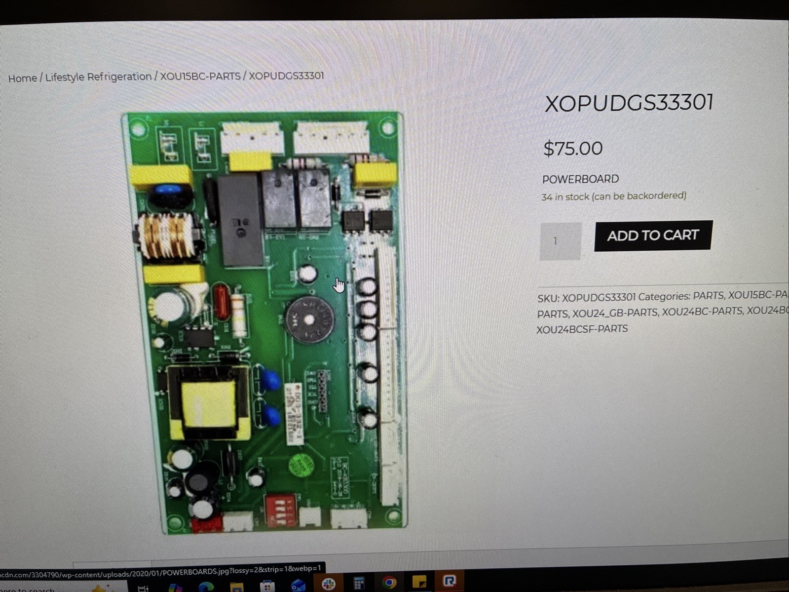 XOPUDGS33301 Genuine XO PCB Board for Beverage Centers NEW april gallery