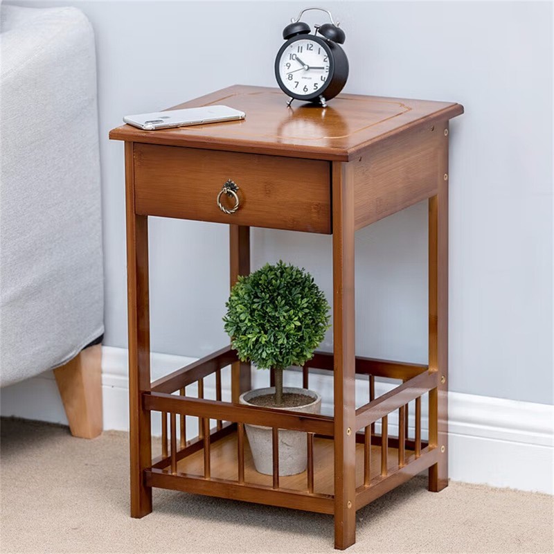 Telephone Table Plant Stand Bedside End Table Hall Lamp Wood Unit Side Drawer US gallery