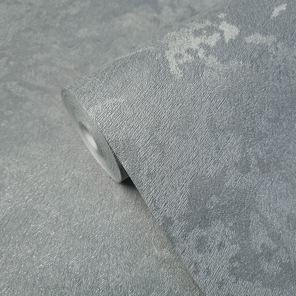 Plain Wallpaper textured Dark Gray Sliver Metallic modern faux fur wallcoverings