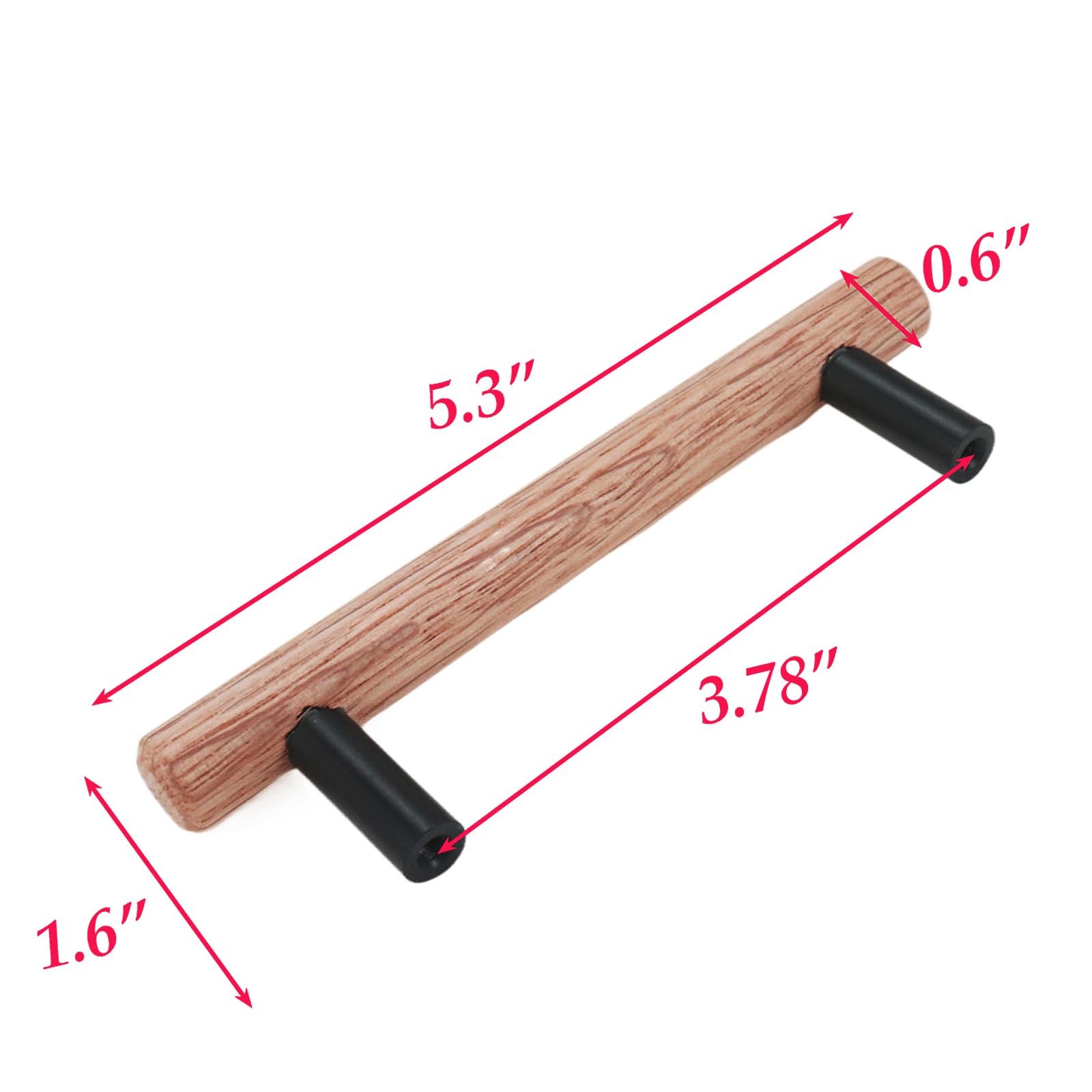 4pcs Red Oak Pull Handles Natural Wood Rod Handles for Cabinet Doors Dresser ... gallery