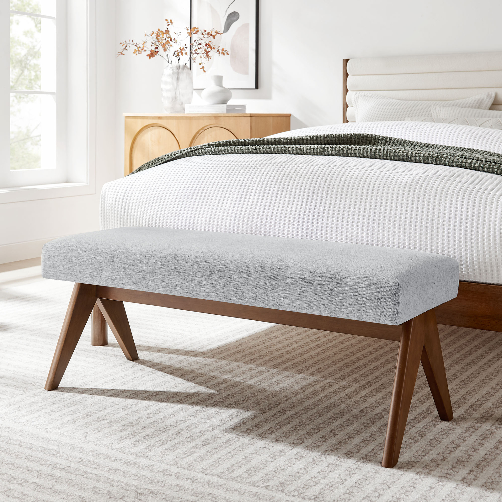 Lyra Bench in Light Gray gallery