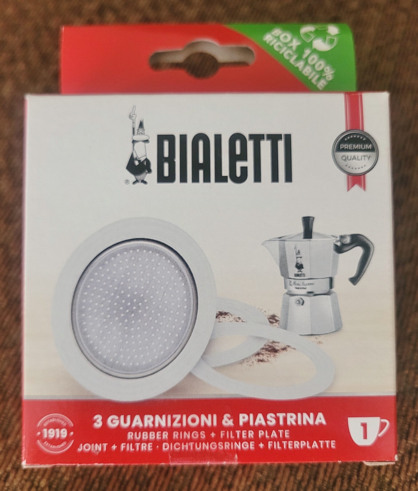 Bialetti 1 Cup Gasket Seal Filter Plate Moka Dama Break Stove Top Pot Espresso gallery