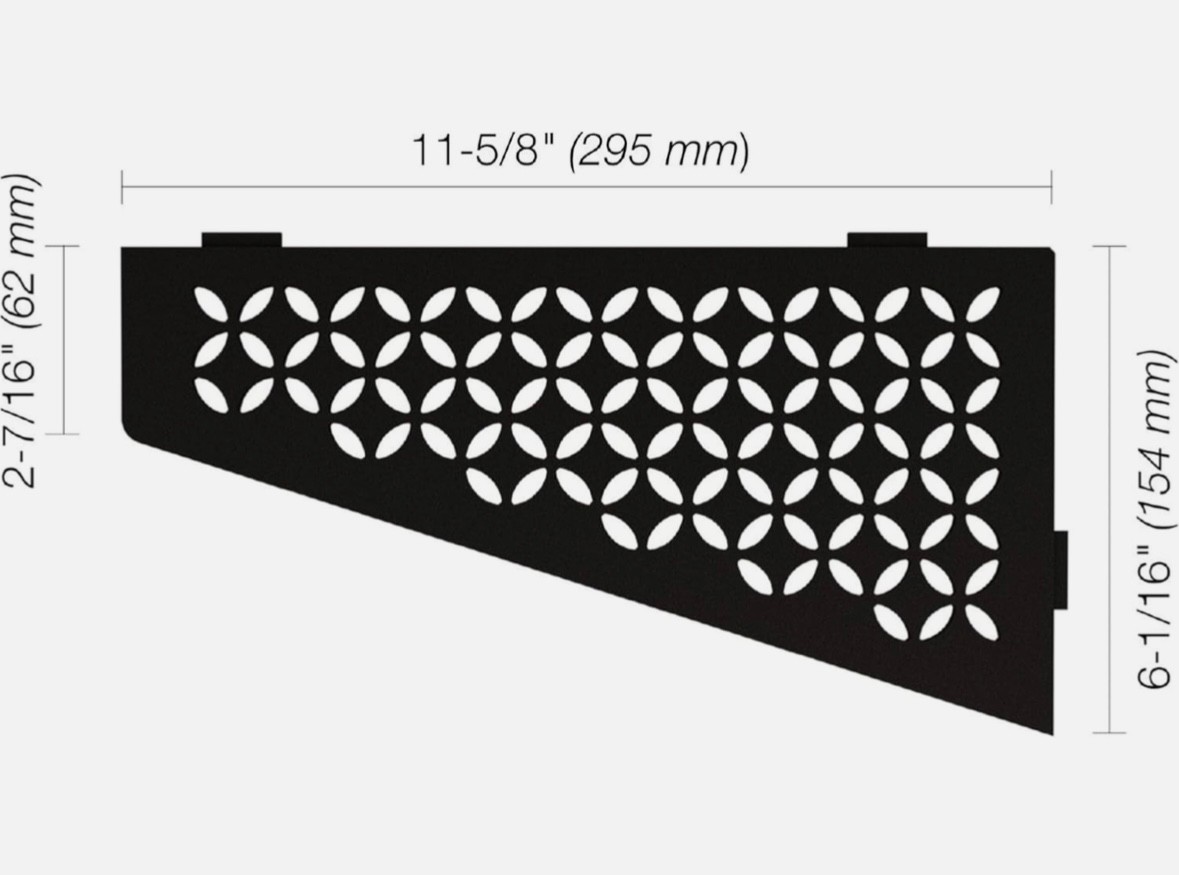 Quadrilateral Corner Shelf for Tiled Walls - Floral Design, Aluminum Material, M gallery