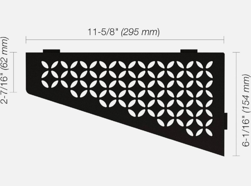 Quadrilateral Corner Shelf for Tiled Walls - Floral Design, Aluminum Material, M gallery