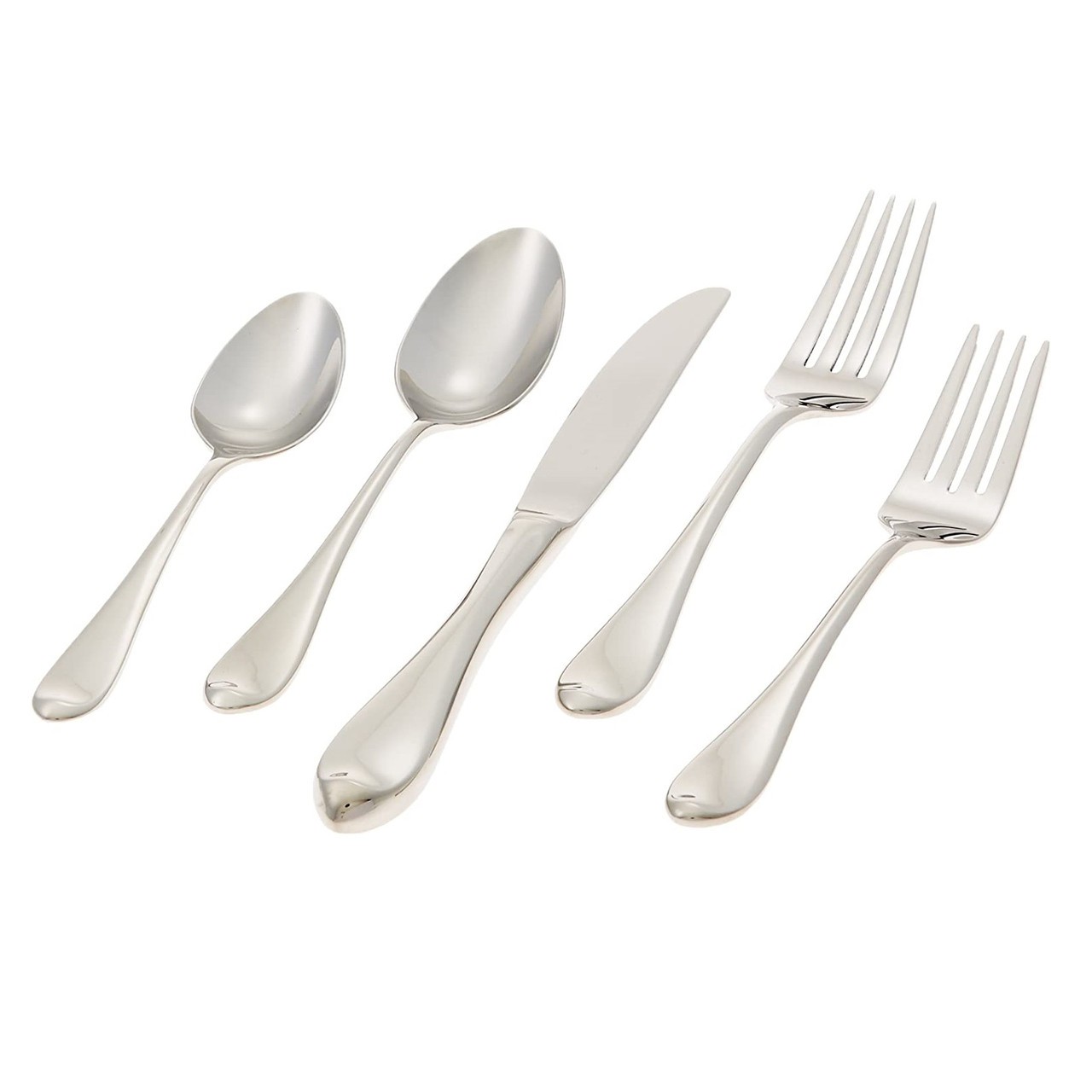 Gorham Studio Stainless Steel 45-Piece Dishwasher Safe Flatware Set - Metallic gallery