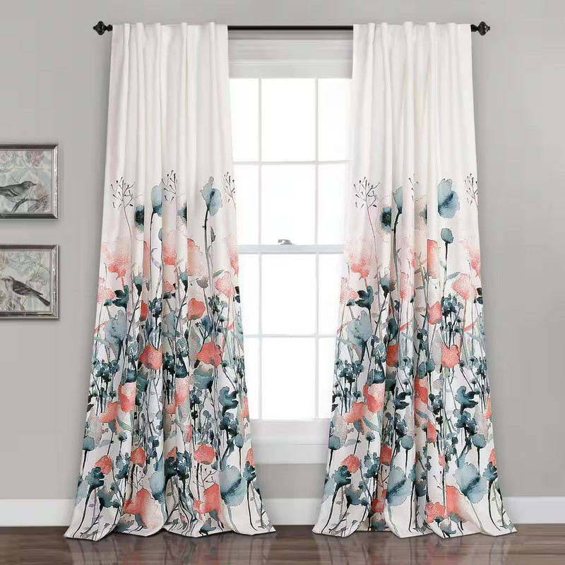 Blue Solid Back Tab Room Darkening Curtain - 52 In. W X 84 In. L (Set of 2) gallery