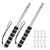 2-Pack Telescopic Handheld Flagpoles, 5.2ft/1.6m Stainless Steel Poles [Black] gallery