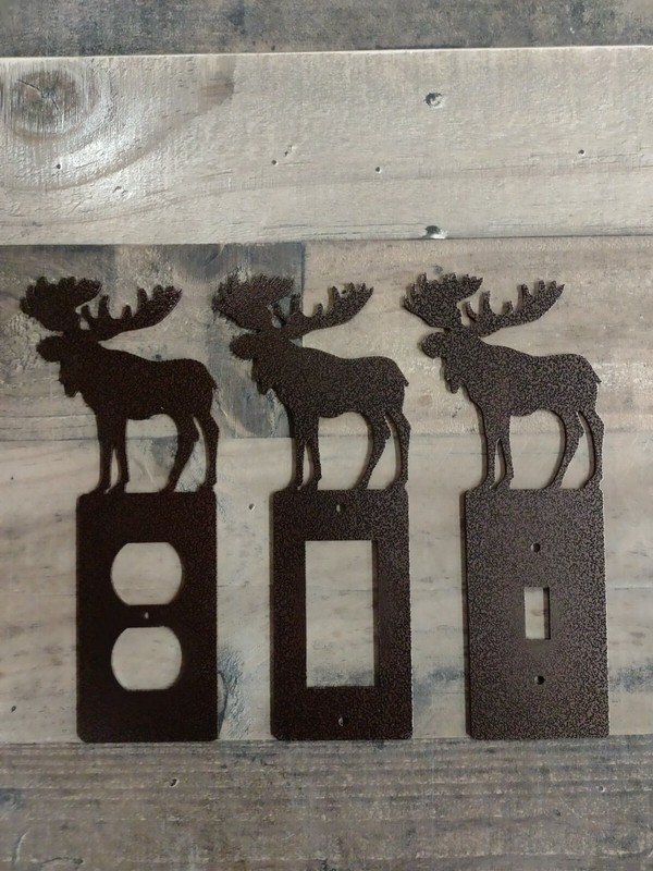 Moose Metal Lightswitch Cover Lodge Rustic Cabin Wildlife Metal Art gallery