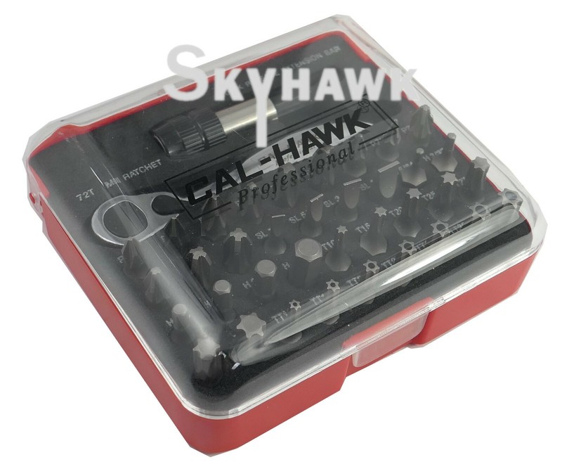CAL HAWK 38pc Micro Mini Ratchet Quick Release Extension Bar and Bit Set NEW gallery