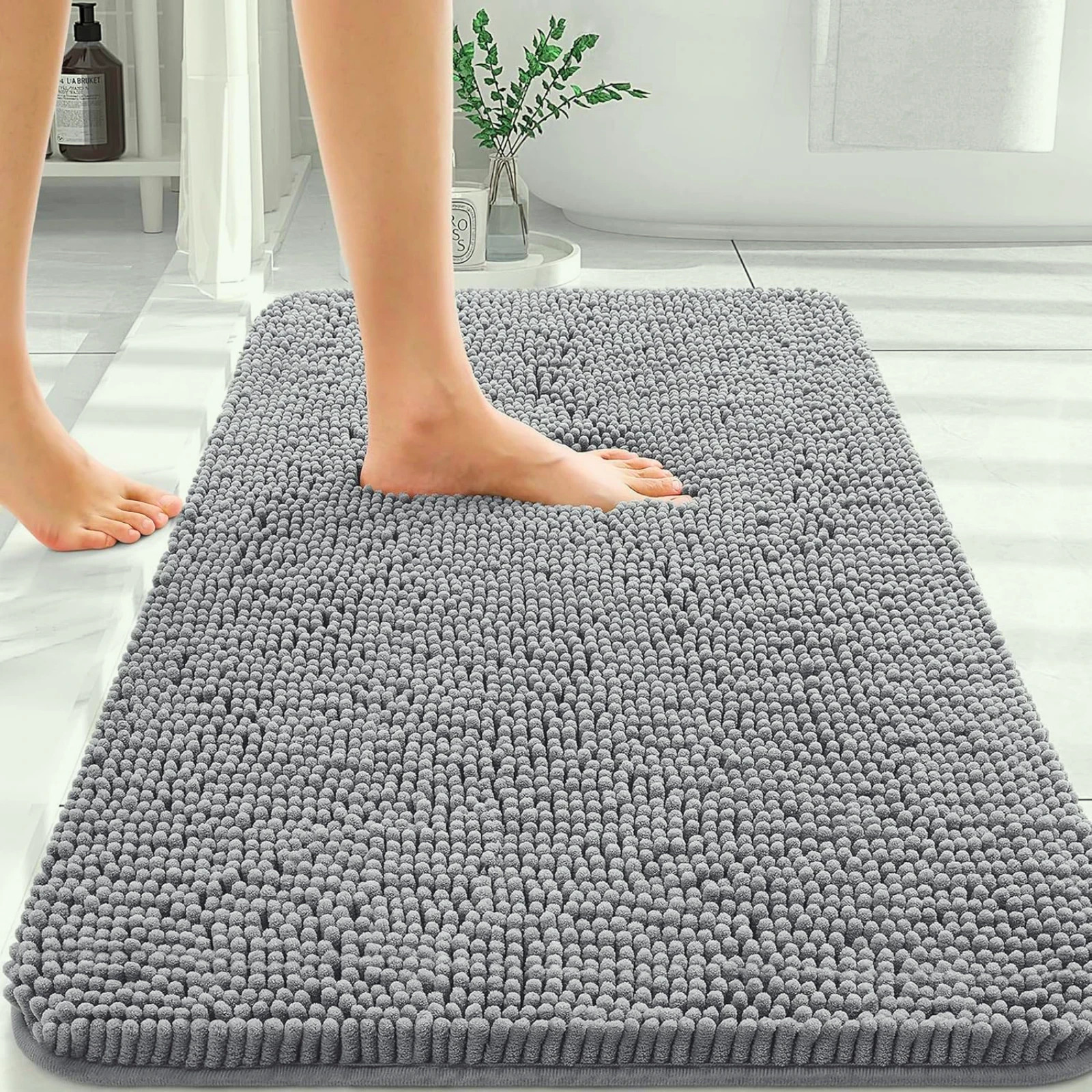 OLANLY Bathroom Rugs 30X20, Extra Soft Absorbent Chenille Bath Rugs, Rubber Back gallery