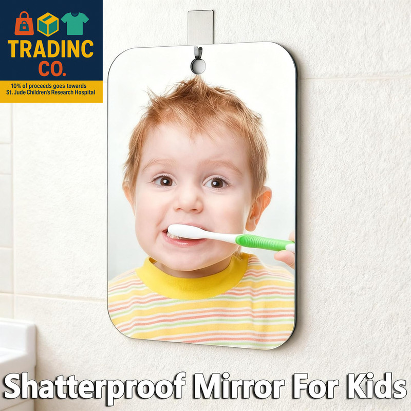 Fogless Shatterproof Shower Mirror for Shaving, Wall-Mounted, 11x8 Inches gallery