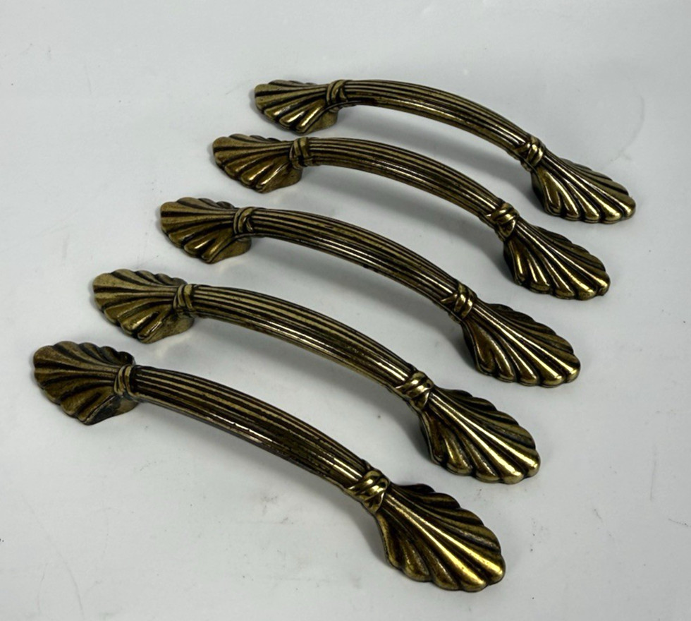 Amerock 1333 Elegance Brass Cabinet Pull Handle Pat Pending-Lot of 5 No Screws