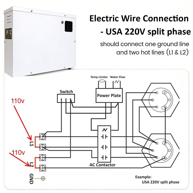 220V Split Phase Electric Swimming Pool Water Heater 11KW18KW Thermostat Hot Tub gallery
