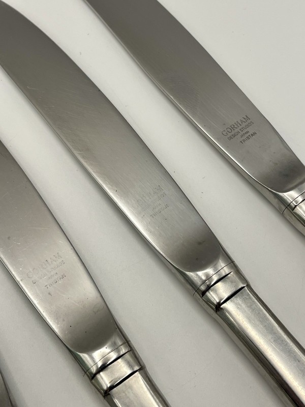 (4) Gorham Design Studios TRISTAN Satin 18-8 Japan Modern Hollow Knife Lot 9.25” gallery