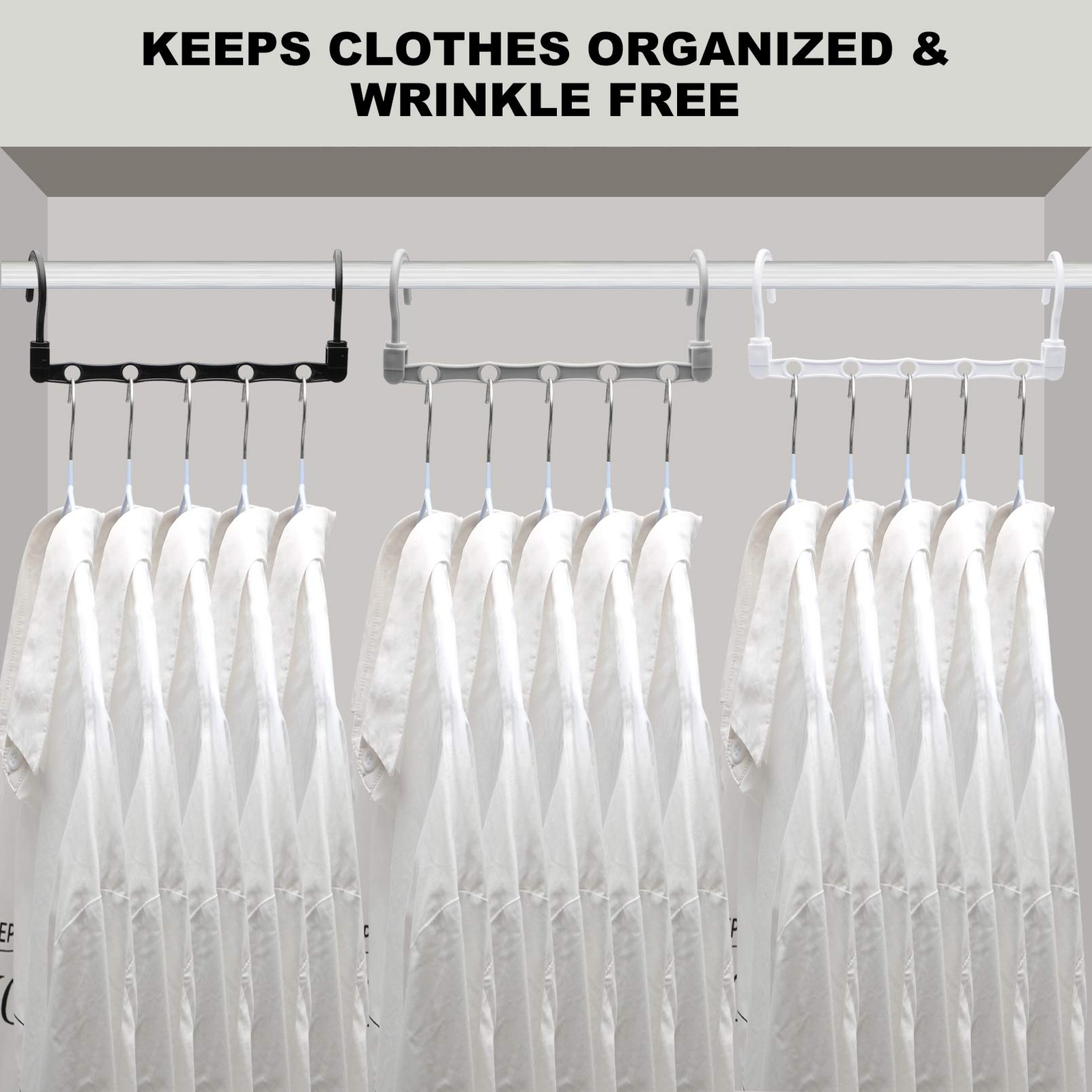 12 Pcs Space Saving Magic Hangers Closet Organizers for College Dorm Room gallery