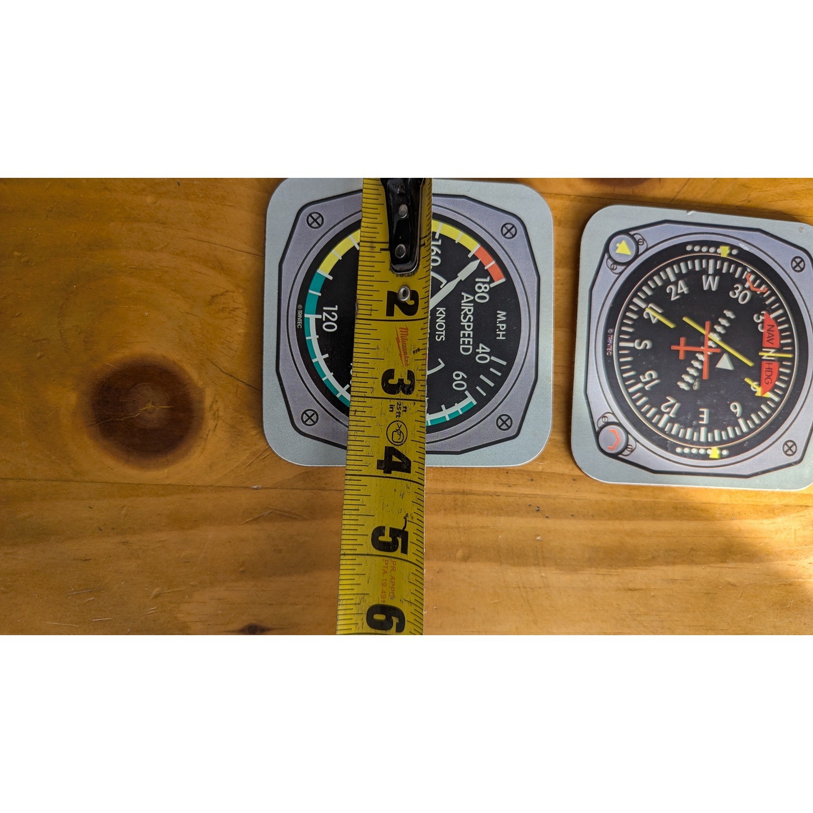 Trintec Aviation Flight Instrument Coaster Set 6 Piece Cork Backed Pilot Gift gallery