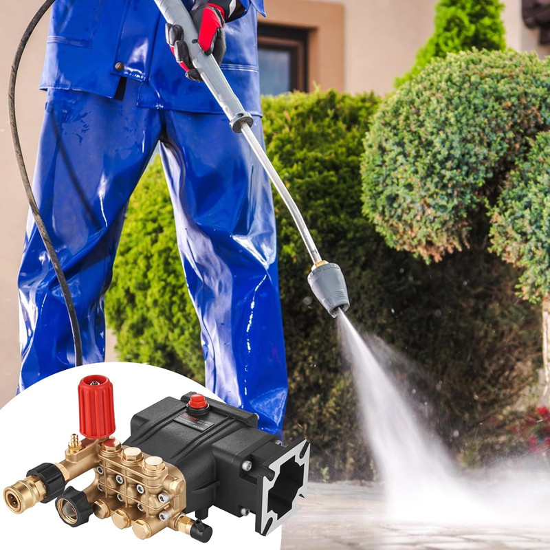 Horizontal Triplex Pressure Washer Pump, 3/4" Shaft, 3300 PSI, 3.0 GPM, Replacem gallery