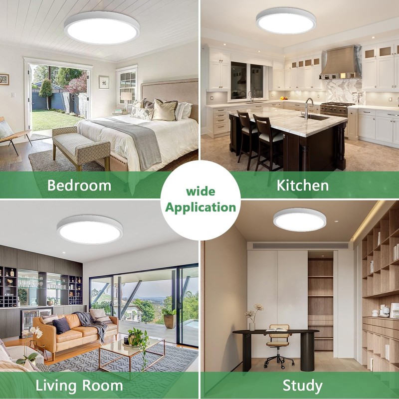 20 Inch Large LED Flush Mount Ceiling Light, 40W,4350LM, 3000K/4000K/6000K CC... gallery