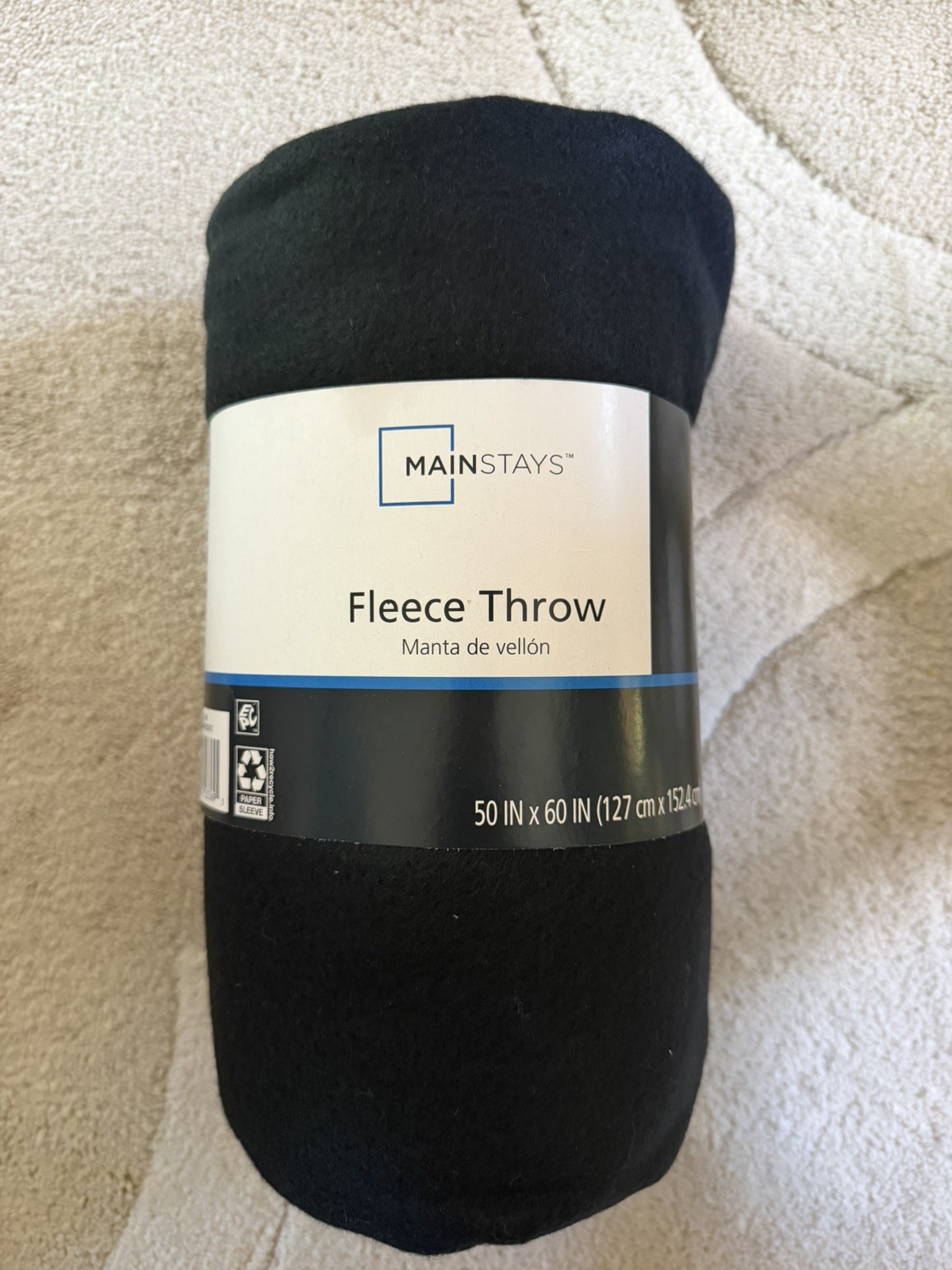 Mainstays Fleece Throw Blanket NEW, 50X 60 Inches, BLACK, Brand New gallery