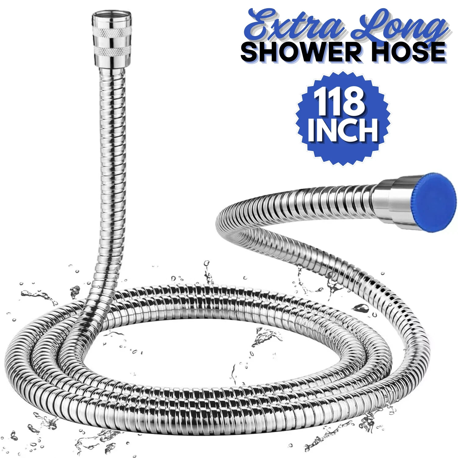 10FT Shower Head Hose Handheld Extra Long Stainless Steel Bathroom Tube US gallery