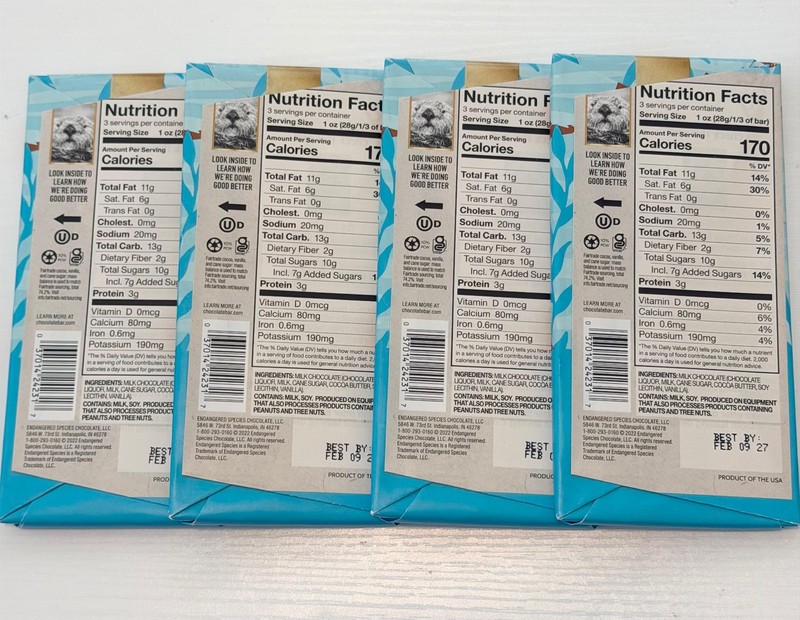 Endangered Species Bars Milk Chocolate Bars 48% Cacao- 3 Oz Pack Of 4 02/09/26 gallery