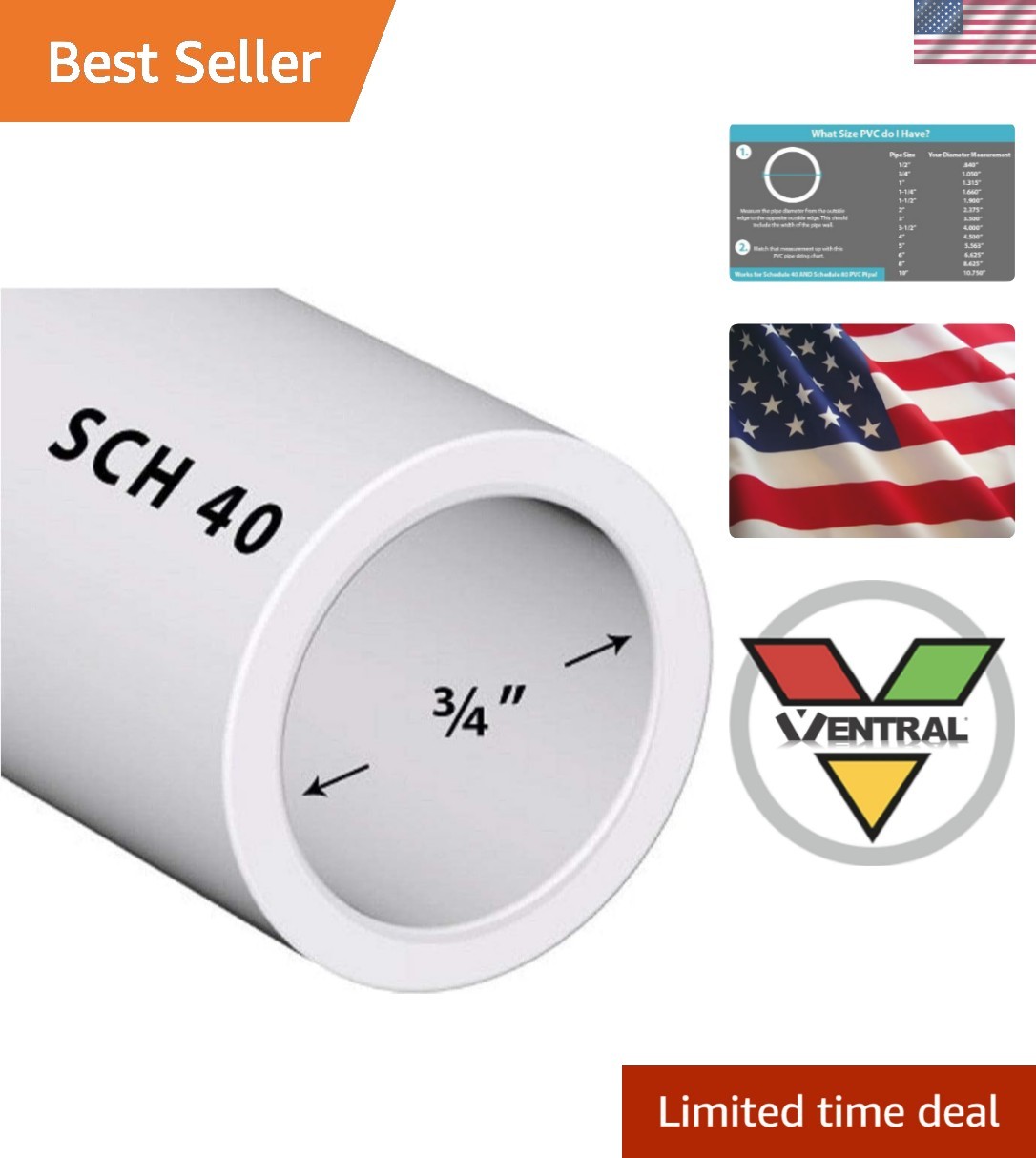 PVC Pipe Sch40 3/4 Inch 0.75 White Custom Length 1FT Feet gallery