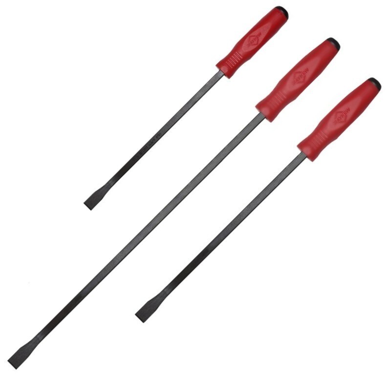 Mayhew 3pc Dominator Pry Bar Set Curved w Hard Hammer Cap 31091 Made in USA gallery