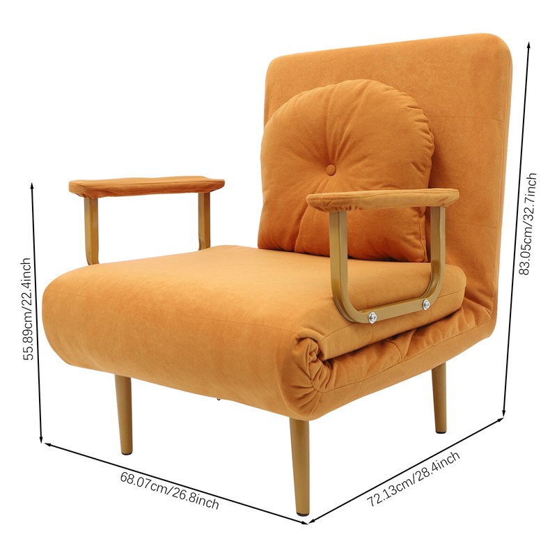 3 IN 1 Convertible Sofa Bed Folding with Pillow & 5-Position Adjustable Backrest gallery