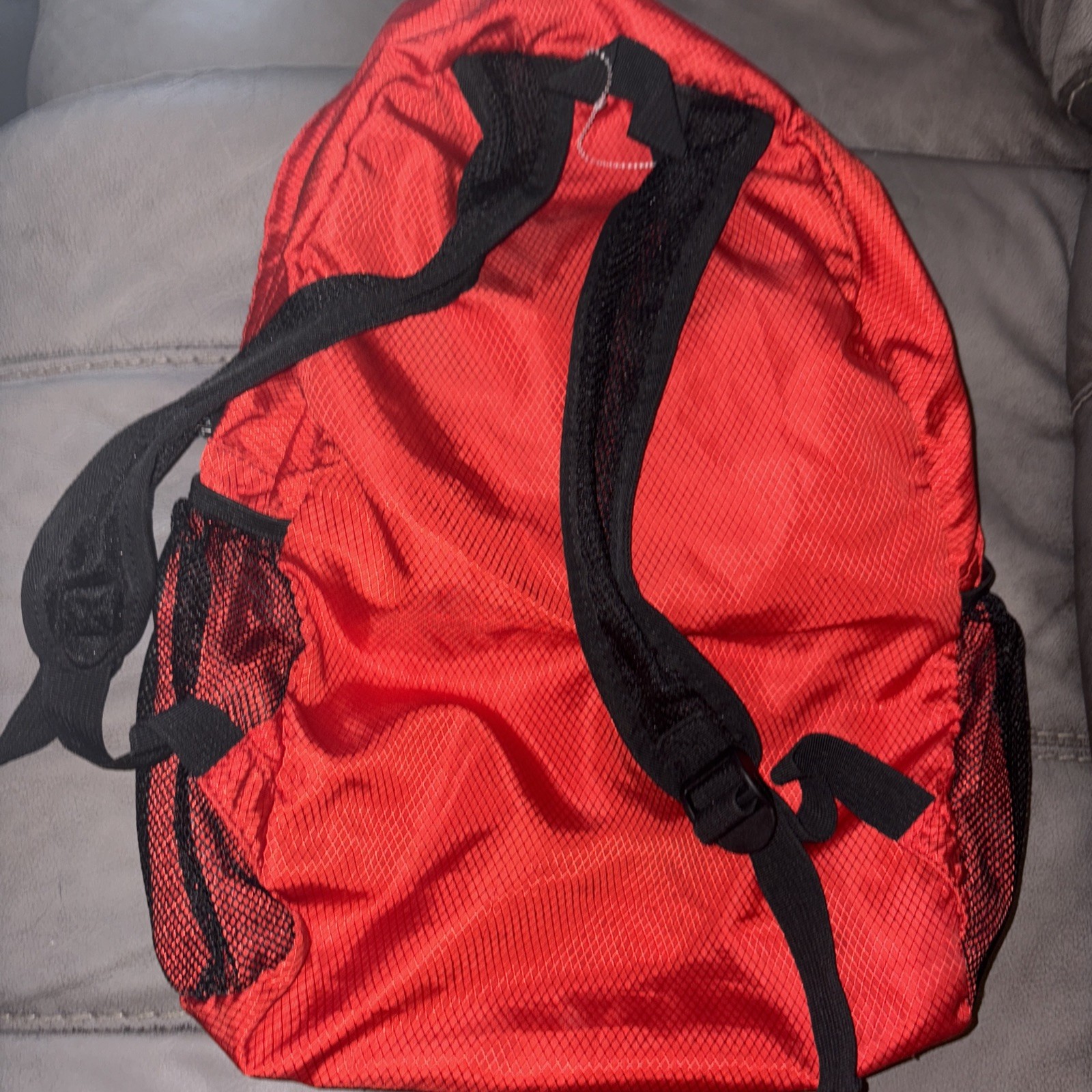 The North Face Self Folding Backpack Travel Pack Red Pocket 2