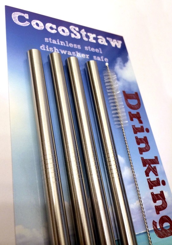 8 Wide Stainless Steel Drinking Straws, Straight Smoothie 8.5" long 5/16" width gallery