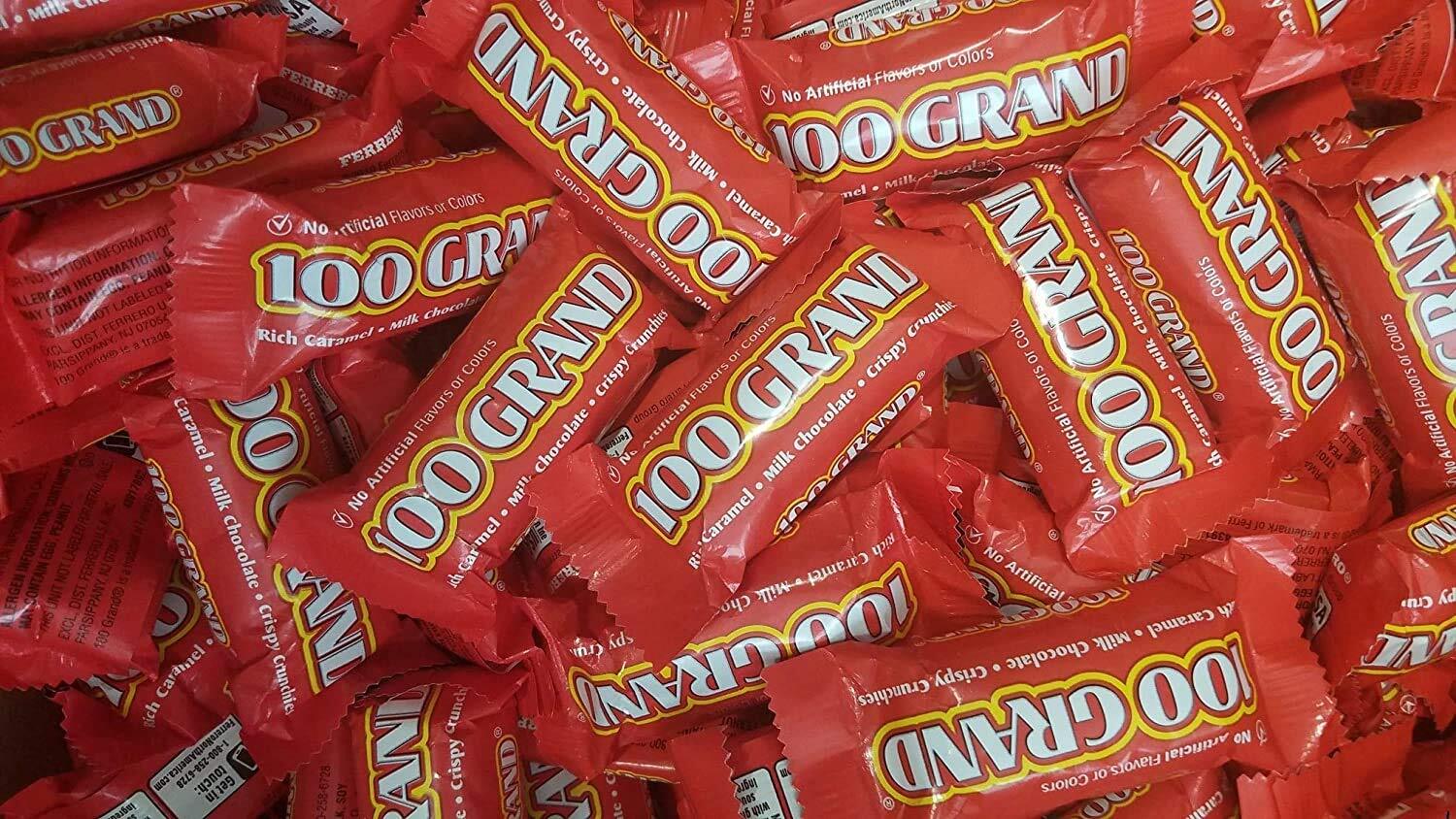 100 GRAND Milk Chocolate & Caramel, FUN SIZE IN POUNDS BAG!!!! DELICIOUS YUM gallery