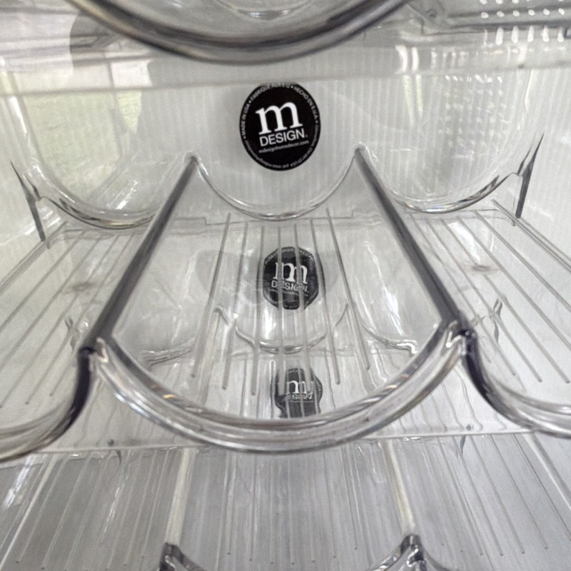 mDesign Clear Plastic Stackable Wine Storage 4-Pack 3-Compartment 15x12x9 gallery