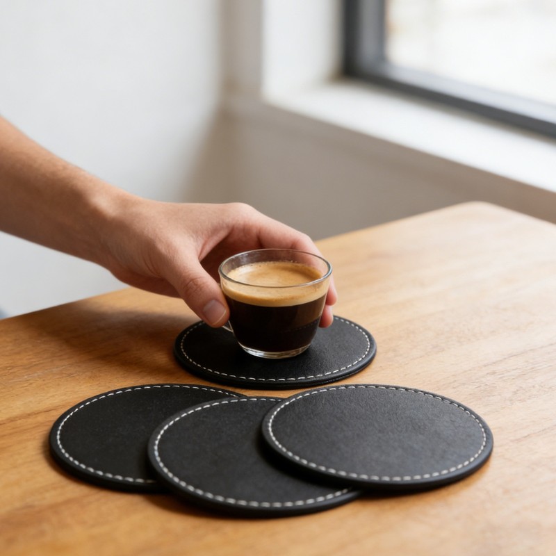 6 Pack Drink Coasters, Drink Coasters Set with Holder for Tabletop Protection gallery